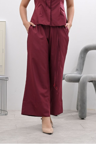 CHEN PANTS - CLARET